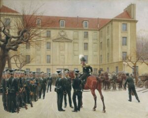 Морской гвардейский экипаж в Париже, 1814 г. Картина И.С. Розена.