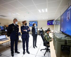 Президент Франции Э. Макрон на учении AsterX.