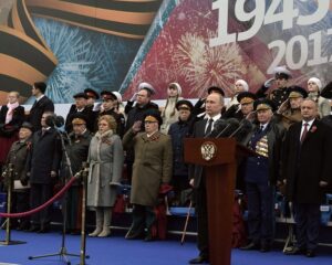 Генерал-майор в отставке С.М. Ермаков на параде Победы на Красной площади
