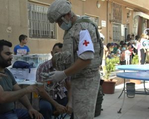 Российские военнослужащие провели медицинско-гуманитарную акцию в провинции Хасеке.