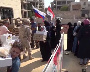 Российский ЦПВС доставил проднаборы на север Алеппо.
