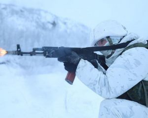 На маршах, на позициях, в учебных атаках