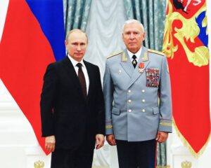 На церемонии награждения М.А. Моисеева орденом Александра Невского, июль 2014 года
