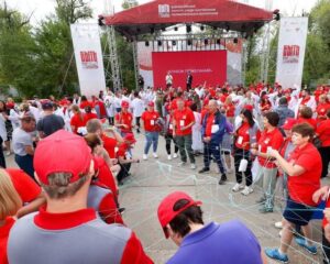 Победителей чествовали на Мамаевом кургане.