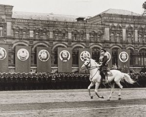 Маршал Советского Союза Г.К. Жуков принимает Парад Победы 24 июня 1945 г.